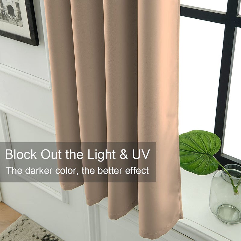 LA PALMA Thermal Insulated Blackout Darkening Grommet Living Room Curtains Window Drapes for Bedroom Pack of 2 Panels - Image 4